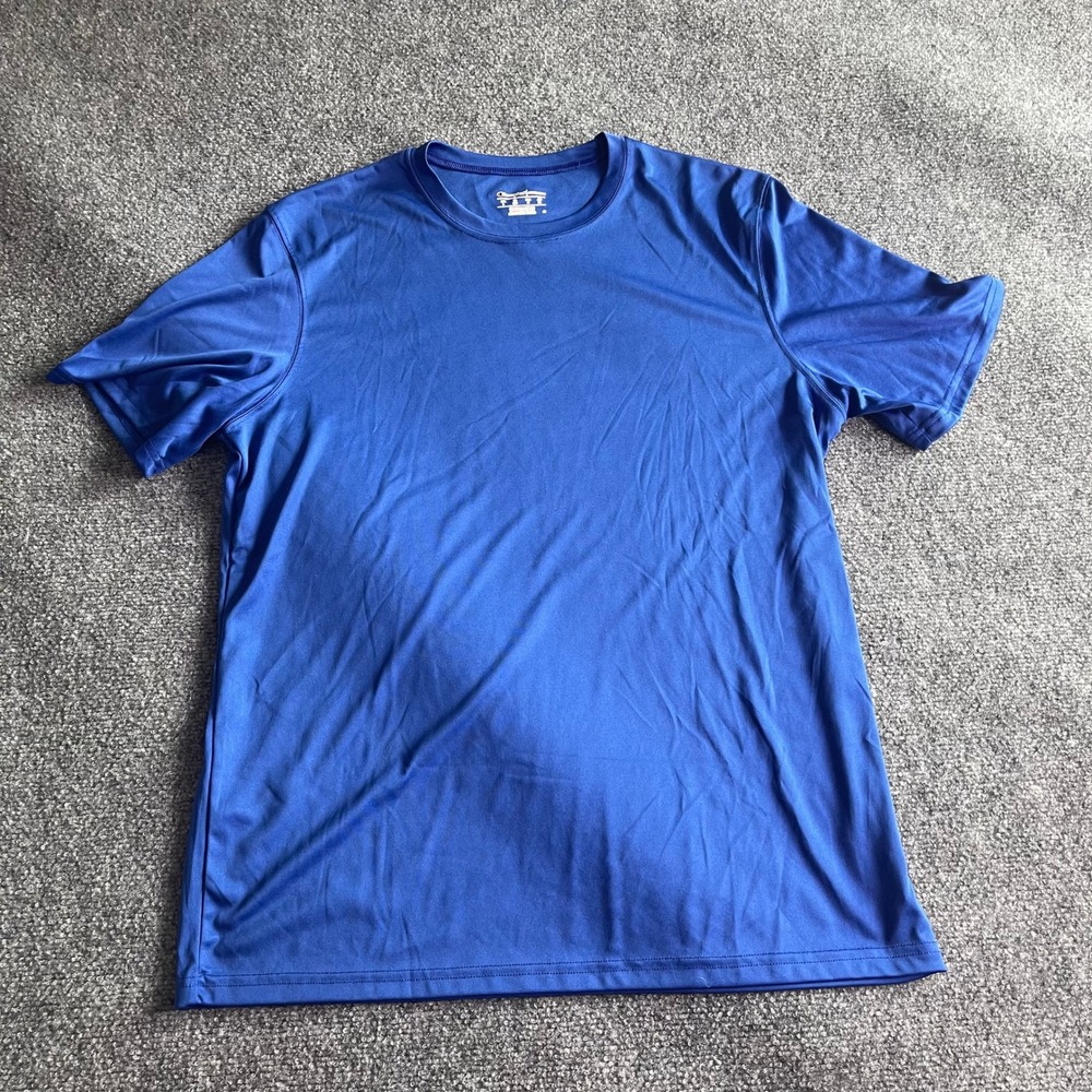 Champion Performance Mens Royal Blue Short‎ Sleeve Athletic Crew Neck T-Shirt L